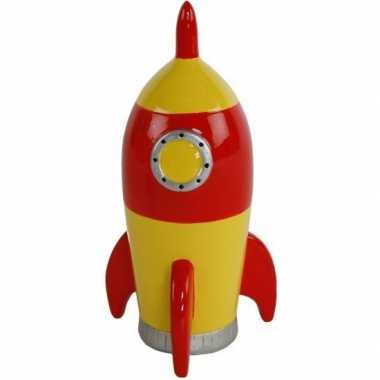 Spaarpot ruimteraket geel bestellen