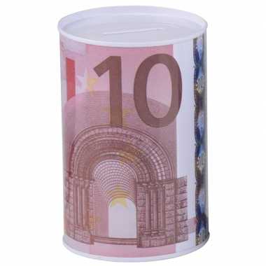Witte spaarpot 10 euro 8 x 11 cm bestellen