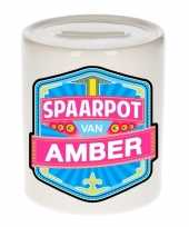 Kinder spaarpot keramiek van amber